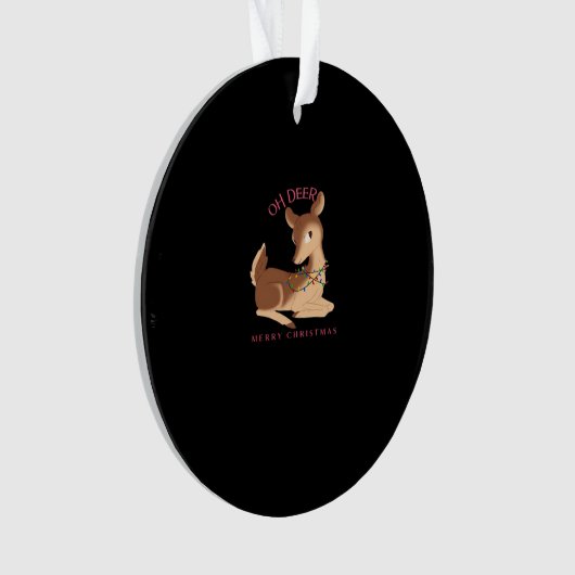 Oh Deer Christmas Modern Design Ornament (voorkant)