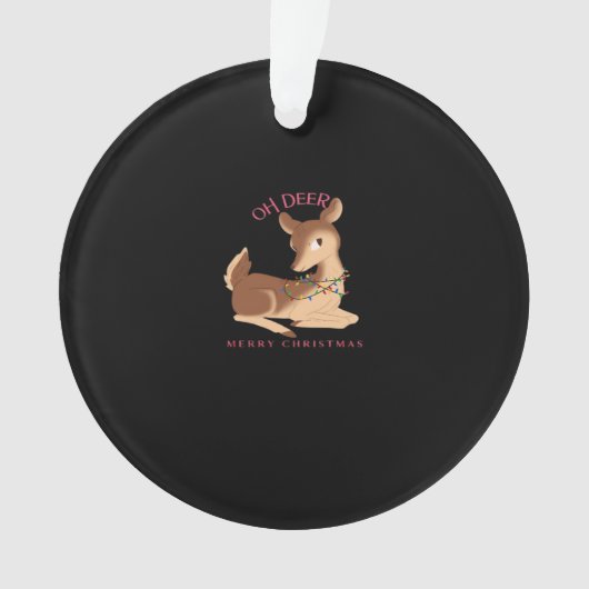 Oh Deer Christmas Modern Design Ornament (voorkant)