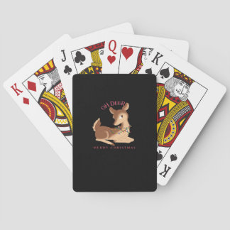 Oh Deer Christmas Modern Design Pokerkaarten