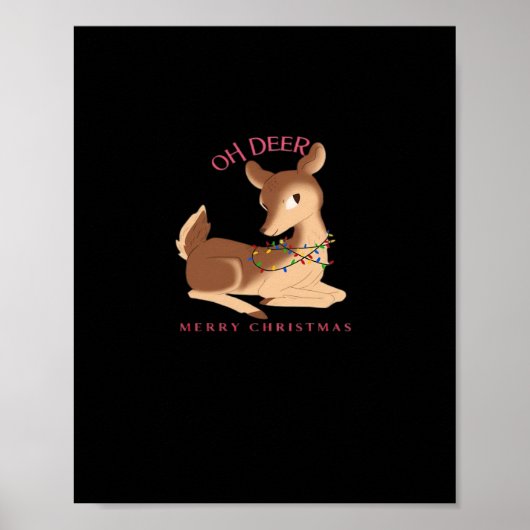 Oh Deer Christmas Modern Design  Poster (Voorkant)