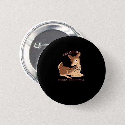 Oh Deer Christmas Modern Design Ronde Button 5,7 Cm (Voorkant /achterkant)