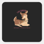Oh Deer Christmas Modern Design Vierkante Sticker (Voorkant)