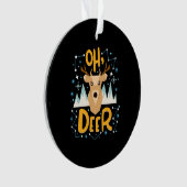 Oh Deer Christmas Pun Ornament (voorkant)