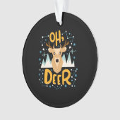 Oh Deer Christmas Pun Ornament (voorkant)