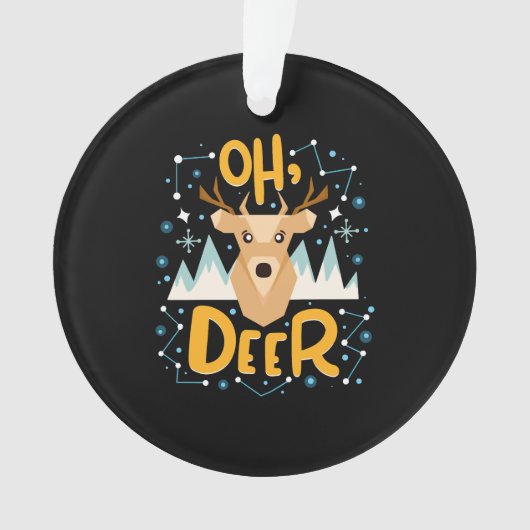 Oh Deer Christmas Pun Ornament (voorkant)