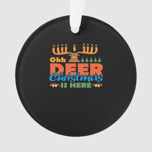 Oh Deer Christmas Too Classic HoliAcrylic Ornament (voorkant)