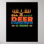Oh Deer Christmas Too Classic Holiday Style Poster (Voorkant)