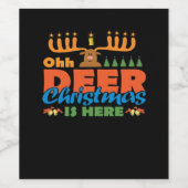 Oh Deer Christmas Too Classic Holiday Style  Wijn Etiket (Enkel label)