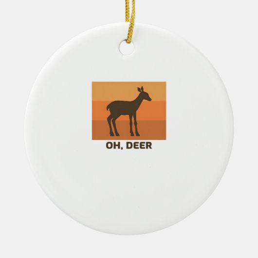 Oh Deer Classic Simple Design Keramisch Ornament (Voorkant)