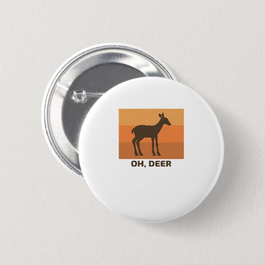 Oh Deer Classic Simple Design  Ronde Button 5,7 Cm (Voorkant /achterkant)