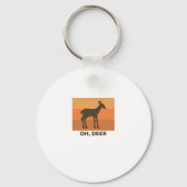 Oh Deer Classic Simple Design Sleutelhanger (Voorkant)