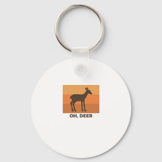 Oh Deer Classic Simple Design Sleutelhanger (Voorkant)