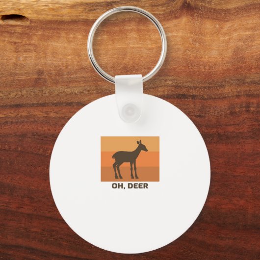 Oh Deer Classic Simple Design Sleutelhanger (Voorkant)