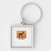 Oh Deer Classic Simple Design  Sleutelhanger (Voorkant)
