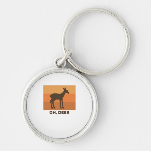 Oh Deer Classic Simple Design Sleutelhanger (Voorkant)