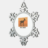 Oh Deer Classic Simple Design  Tin Sneeuwvlok Ornament (Rechts)