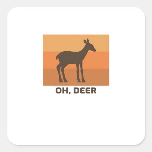 Oh Deer Classic Simple Design  Vierkante Sticker (Voorkant)
