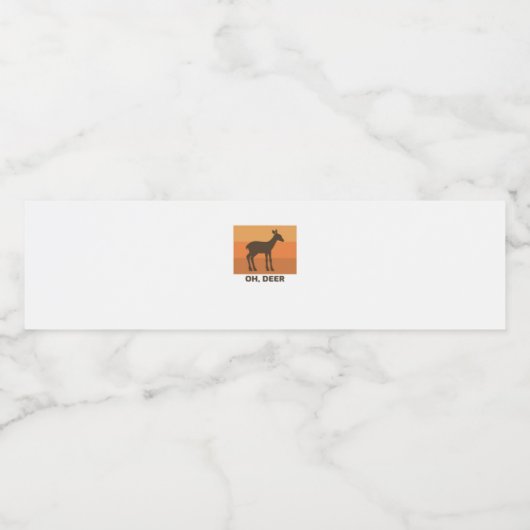 Oh Deer Classic Simple Design  Waterfles Etiket (Enkel label)