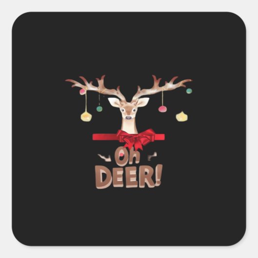 Oh Deer Classic Vibe  Vierkante Sticker (Voorkant)