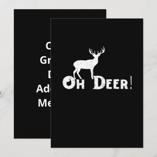 Oh Deer Clean Graphic Style Feestdagenkaart (Voorkant / Achterkant)