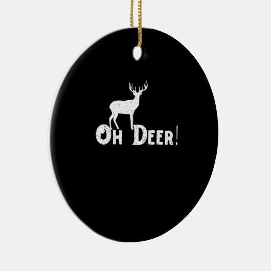 Oh Deer Clean Graphic Style Keramisch Ornament (Rechts)