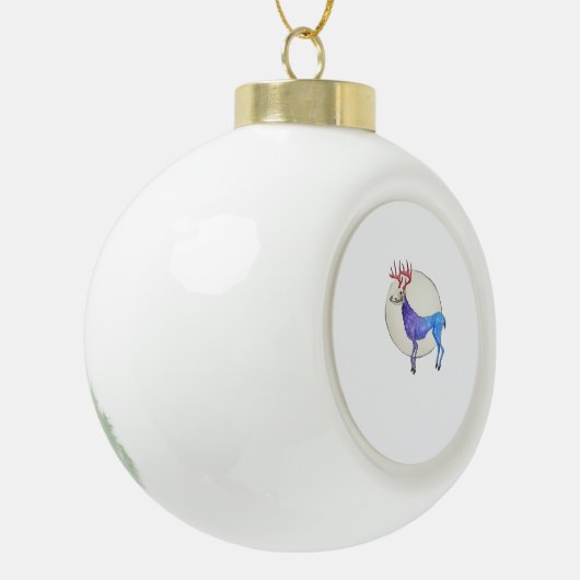 Oh Deer Clean Graphic Style Keramische Bal Ornament (Links)