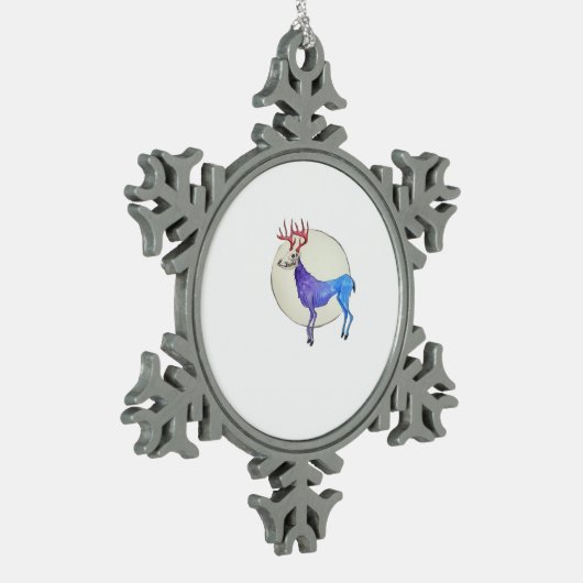 Oh Deer Clean Graphic Style  Tin Sneeuwvlok Ornament (Links)