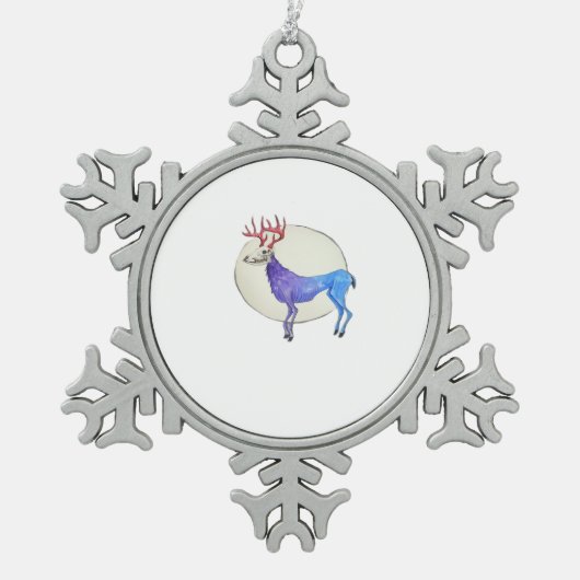 Oh Deer Clean Graphic Style  Tin Sneeuwvlok Ornament (Voorkant)