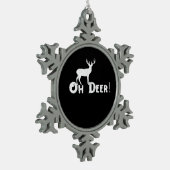 Oh Deer Clean Graphic Style  Tin Sneeuwvlok Ornament (Links)