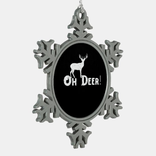 Oh Deer Clean Graphic Style  Tin Sneeuwvlok Ornament (Links)