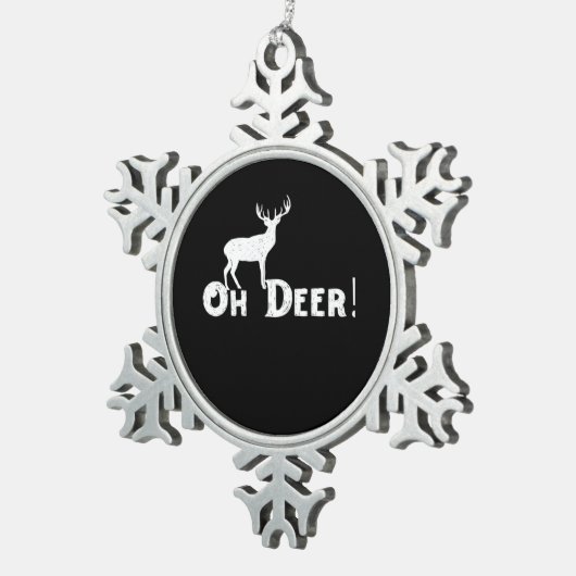 Oh Deer Clean Graphic Style  Tin Sneeuwvlok Ornament (Rechts)