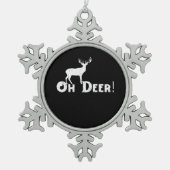 Oh Deer Clean Graphic Style  Tin Sneeuwvlok Ornament (Voorkant)