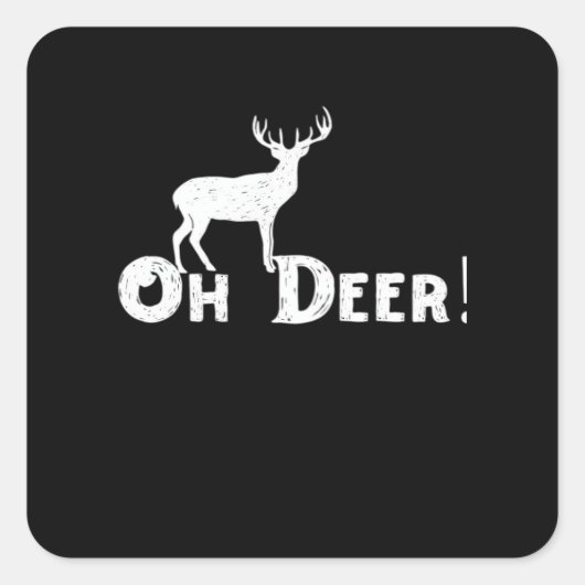 Oh Deer Clean Graphic Style Vierkante Sticker (Voorkant)