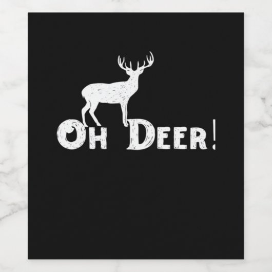 Oh Deer Clean Graphic Style  Wijn Etiket (Enkel label)