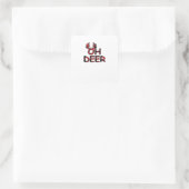 Oh Deer Clean Lay-out  Vierkante Sticker (Tas)