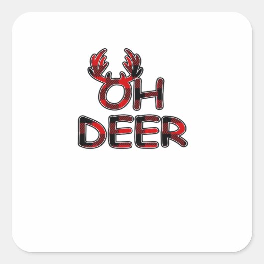 Oh Deer Clean Lay-out  Vierkante Sticker (Voorkant)