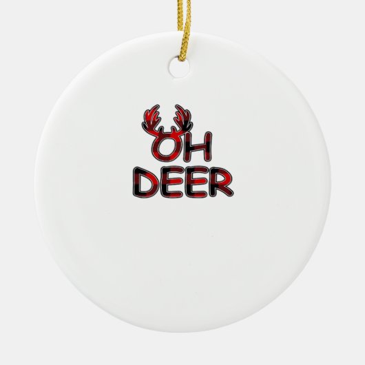 Oh Deer Clean Layout Keramisch Ornament (Voorkant)