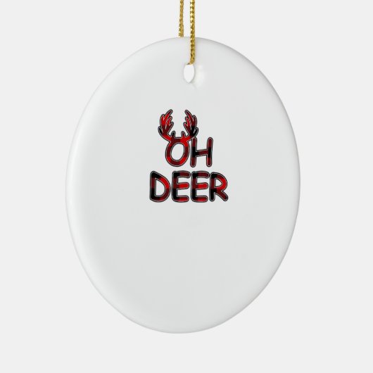 Oh Deer Clean Layout Keramisch Ornament (Rechts)