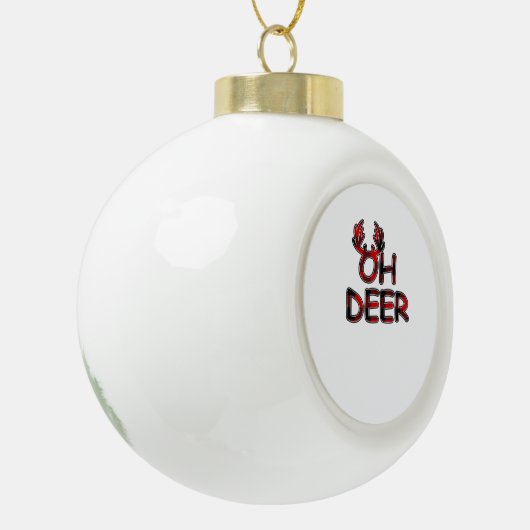 Oh Deer Clean Layout  Keramische Bal Ornament (Links)