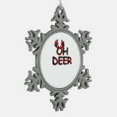 Oh Deer Clean Layout  Tin Sneeuwvlok Ornament (Links)