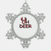 Oh Deer Clean Layout  Tin Sneeuwvlok Ornament (Voorkant)