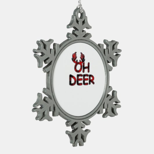 Oh Deer Clean Layout Tin Sneeuwvlok Ornament (Links)