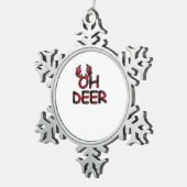 Oh Deer Clean Layout Tin Sneeuwvlok Ornament (Rechts)