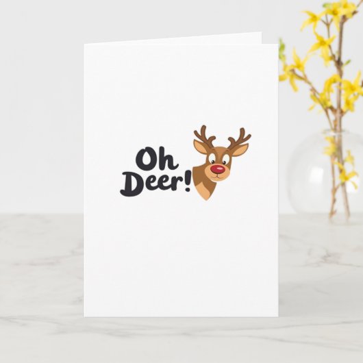 Oh Deer Clean Minimal Seeing Kaart (Gele Bloem)