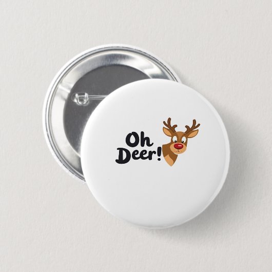 Oh Deer Clean Minimal Seeing Ronde Button 5,7 Cm (Voorkant /achterkant)