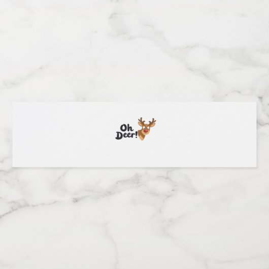 Oh Deer Clean Minimal Seeing Waterfles Etiket (Enkel label)