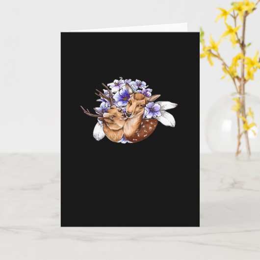 Oh Deer Clean Minimal Style Kaart (Gele Bloem)