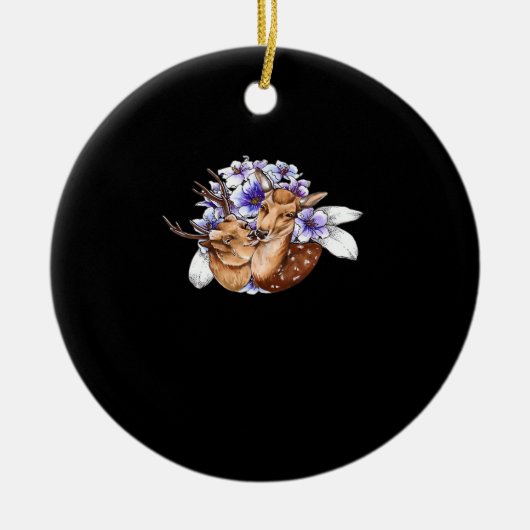 Oh Deer Clean Minimal Style Keramisch Ornament (Voorkant)