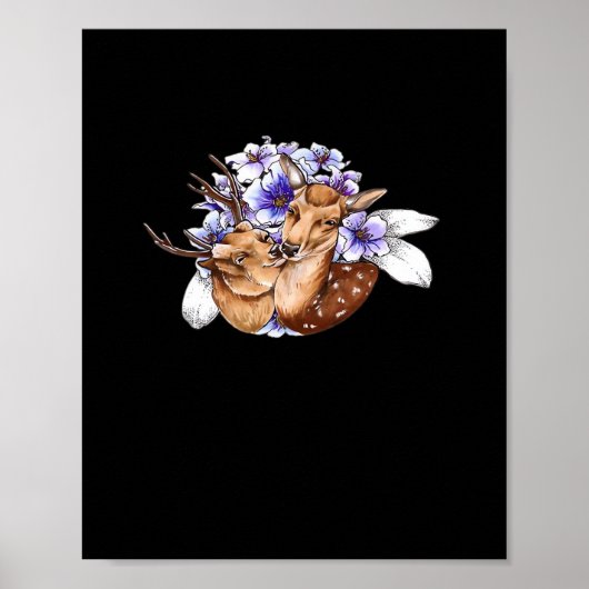 Oh Deer Clean Minimal Style Poster (Voorkant)