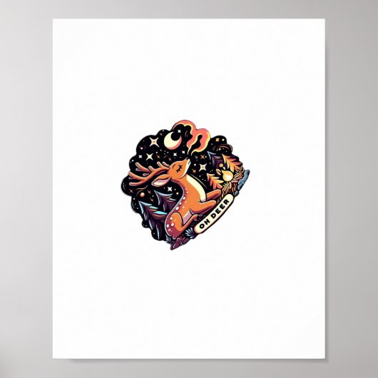 Oh Deer Contemporary Grafische Uitstraling Poster (Voorkant)